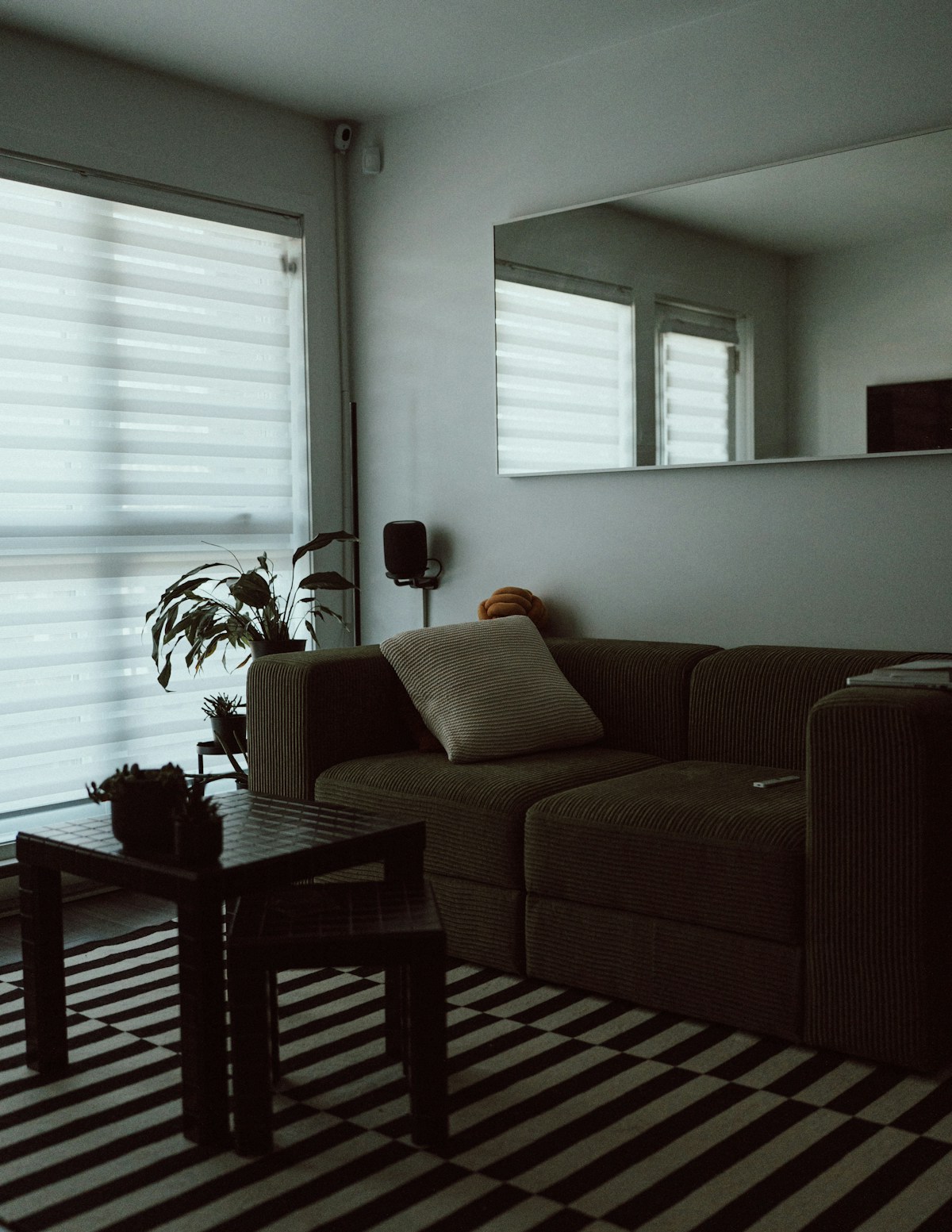 Neutral contemporary living room, illustrative stock photograph